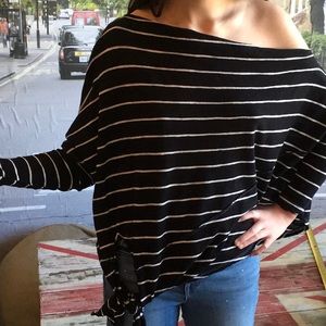 Free People off-shoulder bias cut top.